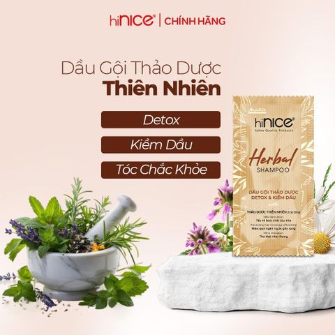 Dây dầu gội hiNICE làm dịu da đầu - Dầu gội Tinh dầu Thảo Dược thiên nhiên 6g