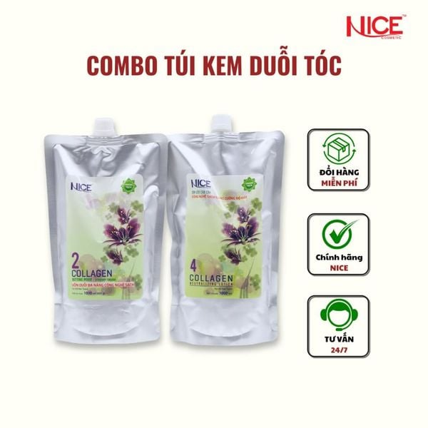 Bộ Sản Phẩm Kem Uốn/Duỗi Đa Năng NICE Giúp Hạn Chế Tóc Hư Tổn Khi Duỗi Dành Cho Salon Tóc