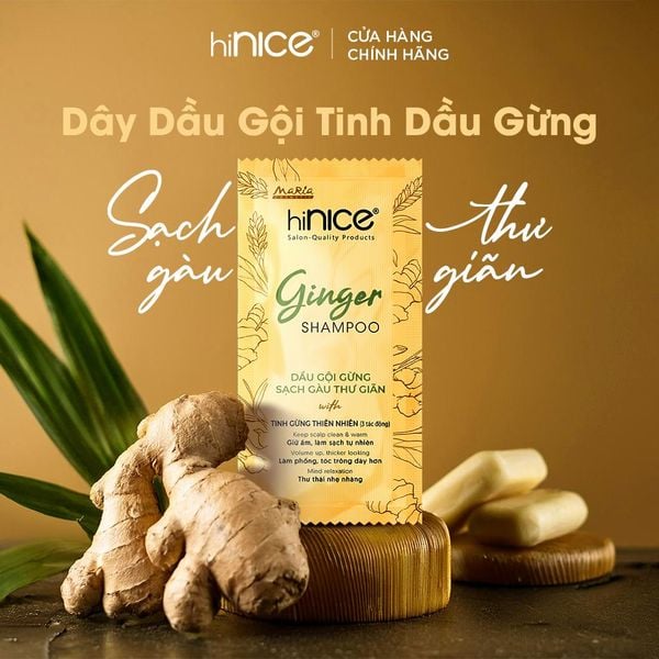 Gói Dầu Gội Tinh Dầu Gừng Thiên Nhiên hiNICE Ginger Shampoo Hỗ Trợ Sạch Gàu & Giảm Ngứa