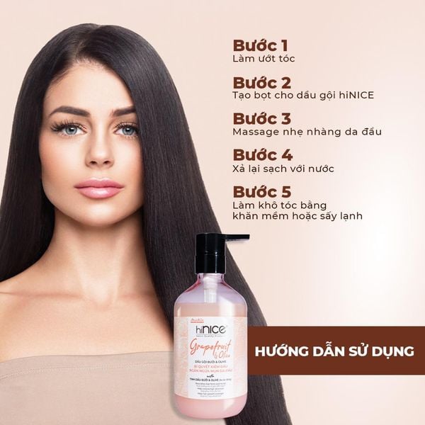 Gói Dầu Gội Tinh Dầu Bưởi Hồng Và Olive hiNICE Grapefruit & Olive Shampoo Hỗ Trợ Giảm Mụn Da Đầu