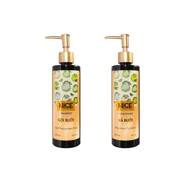 Combo Gội Xả Hương Tinh dầu Bưởi Nice 1000ML Giảm Gãy Rụng Và Phục Hồi Tóc Hư Tổn