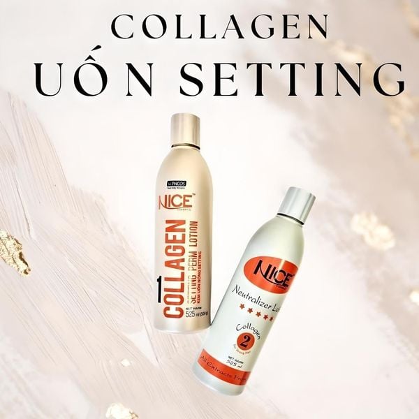 Combo Kem Dập Uốn Nóng Chiết xuất tự nhiên Nice 1100ML Tóc Mau Xoăn, Lọn Và Sóng Tóc Cao - Chắc - Dày