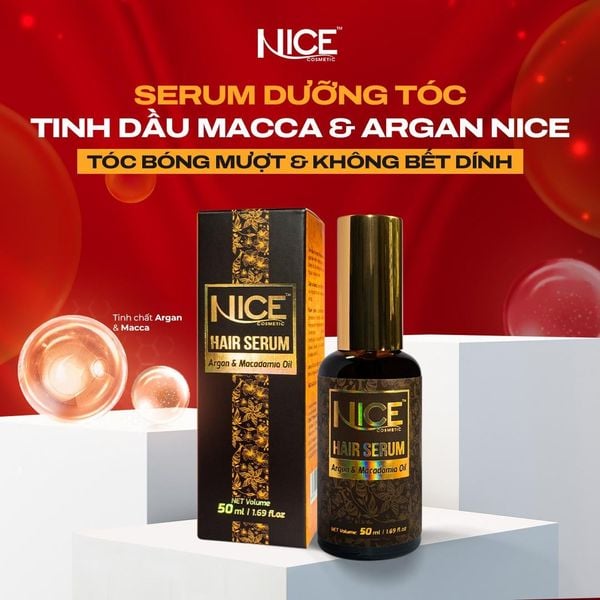 Tinh Dầu Dưỡng Tóc Argan & Hạt Macca Nice 50ML Phục Hồi Hư Tổn Và Nuôi Dưỡng Tóc Chắc Khỏe