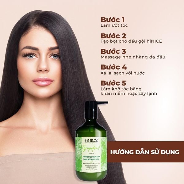 Gói Dầu Gội Tinh Dầu Bưởi Thiên Nhiên hiNICE Grapefruit Shampoo Dành Cho Tóc Gãy Rụng