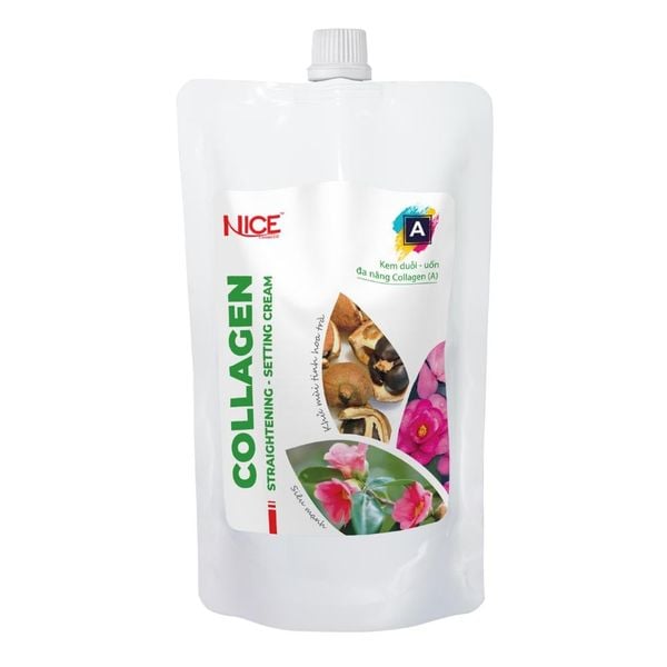 Bộ Sản Phẩm Kem Dập Duỗi, Dập Uốn Collagen NICE Giúp Định Hình Tóc Dễ Dàng Dành Cho Salon Tóc