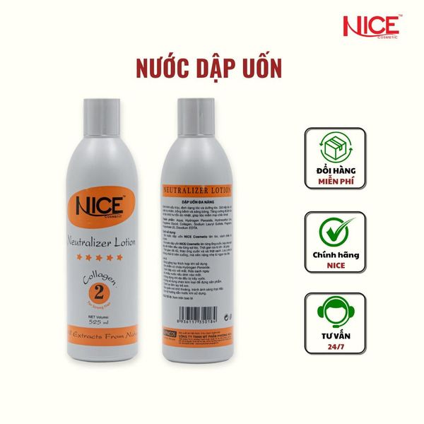 Combo Kem Dập Uốn Nóng Chiết xuất tự nhiên Nice 1100ML Tóc Mau Xoăn, Lọn Và Sóng Tóc Cao - Chắc - Dày