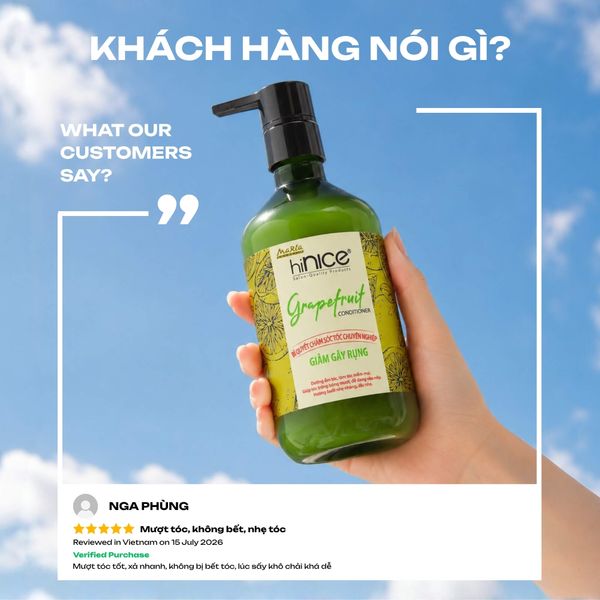 Kem xả hiNICE dưỡng tóc mềm mượt - Kem xả Tinh dầu Bưởi thiên nhiên