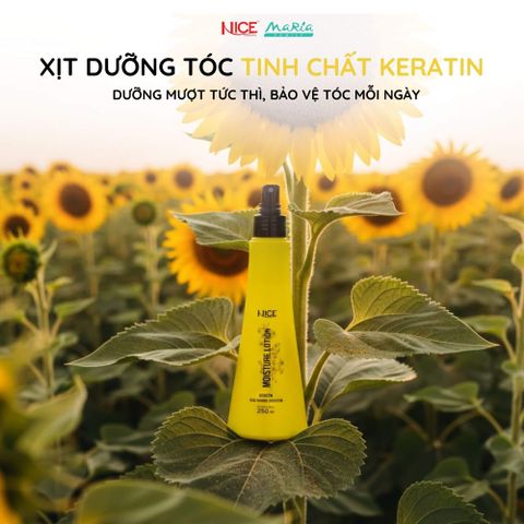 Xịt Dưỡng Tóc Tinh chất Keratin Nice 230ML Phục Hồi Tóc Khô Xơ Sau Khi Uốn, Duỗi, Nhuộm