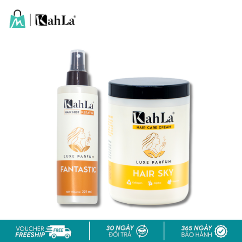 Combo KahLa Xịt dưỡng tóc Keratin Fantastic & Kem xả Hair Sky
