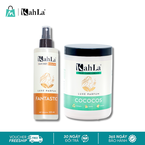 Combo KahLa Xịt dưỡng tóc Keratin Fantastic & Kem xả Cococos