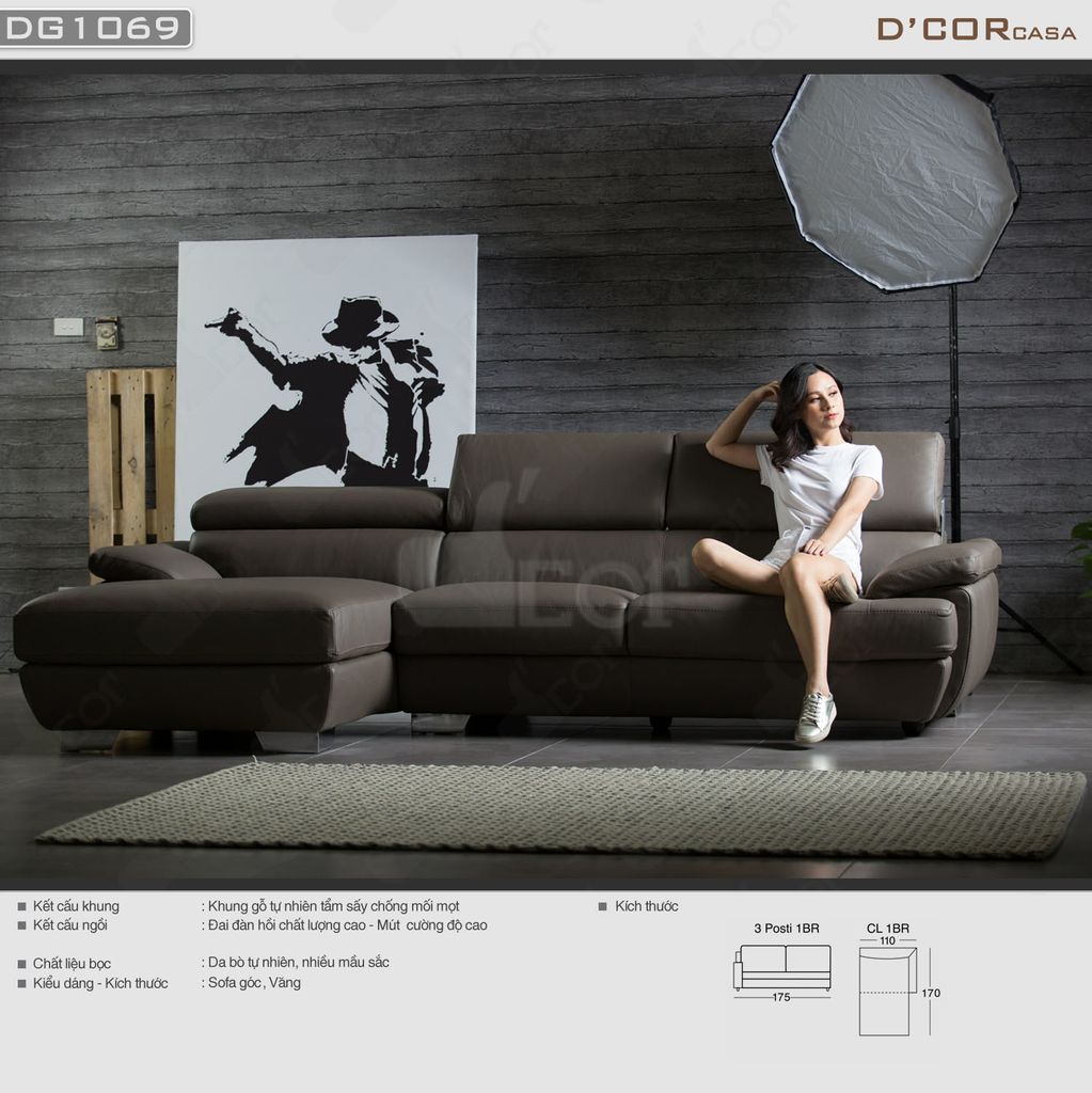 Đơn giản và tinh tế với sofa góc - DG1069