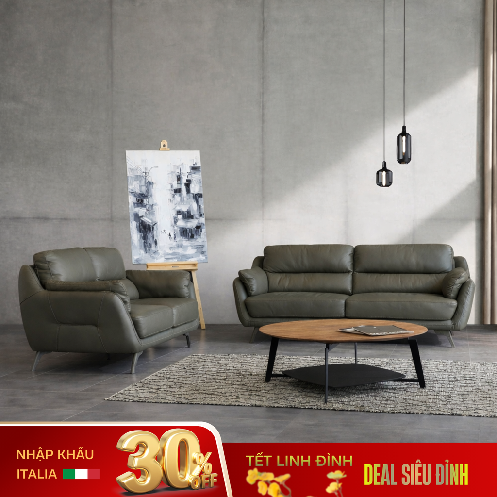 Phong cách Tây với sofa da nhập khẩu cao cấp – Mã: DV820