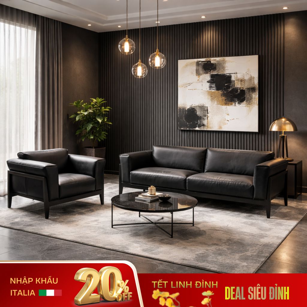 Phá cách với sofa da cao cấp - Mã: DV844
