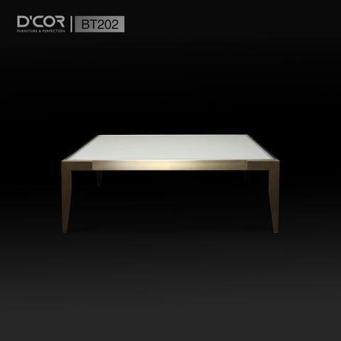  BT202 - Bàn trà vuông mặt kính Temper, đá Marble 