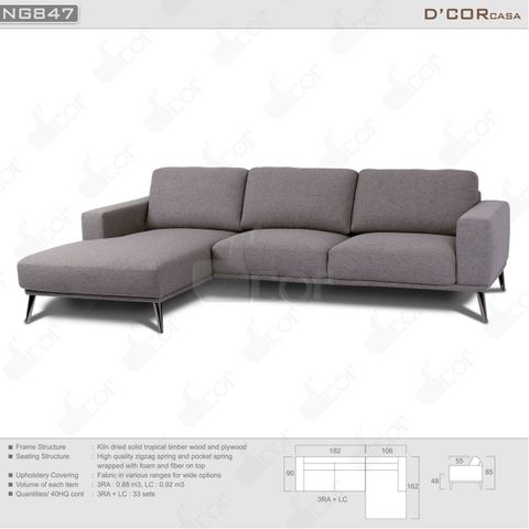  Thanh lịch với thiết kế sofa nỉ - Mã: NG847 