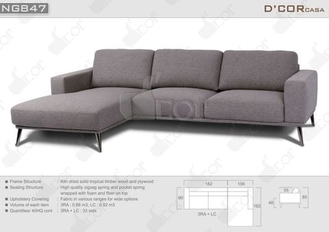  Thanh lịch với thiết kế sofa nỉ - Mã: NG847 