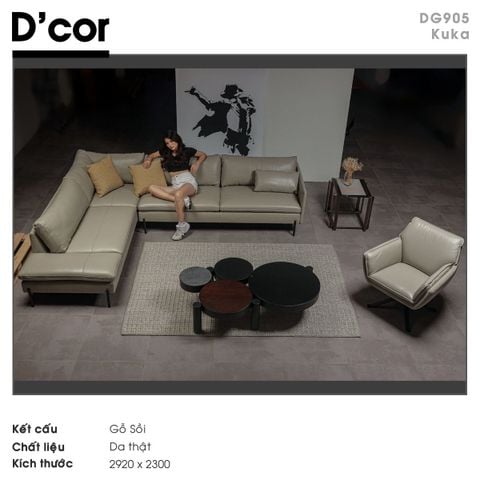  DG905 KUKA - Sofa da thật nhập khẩu 