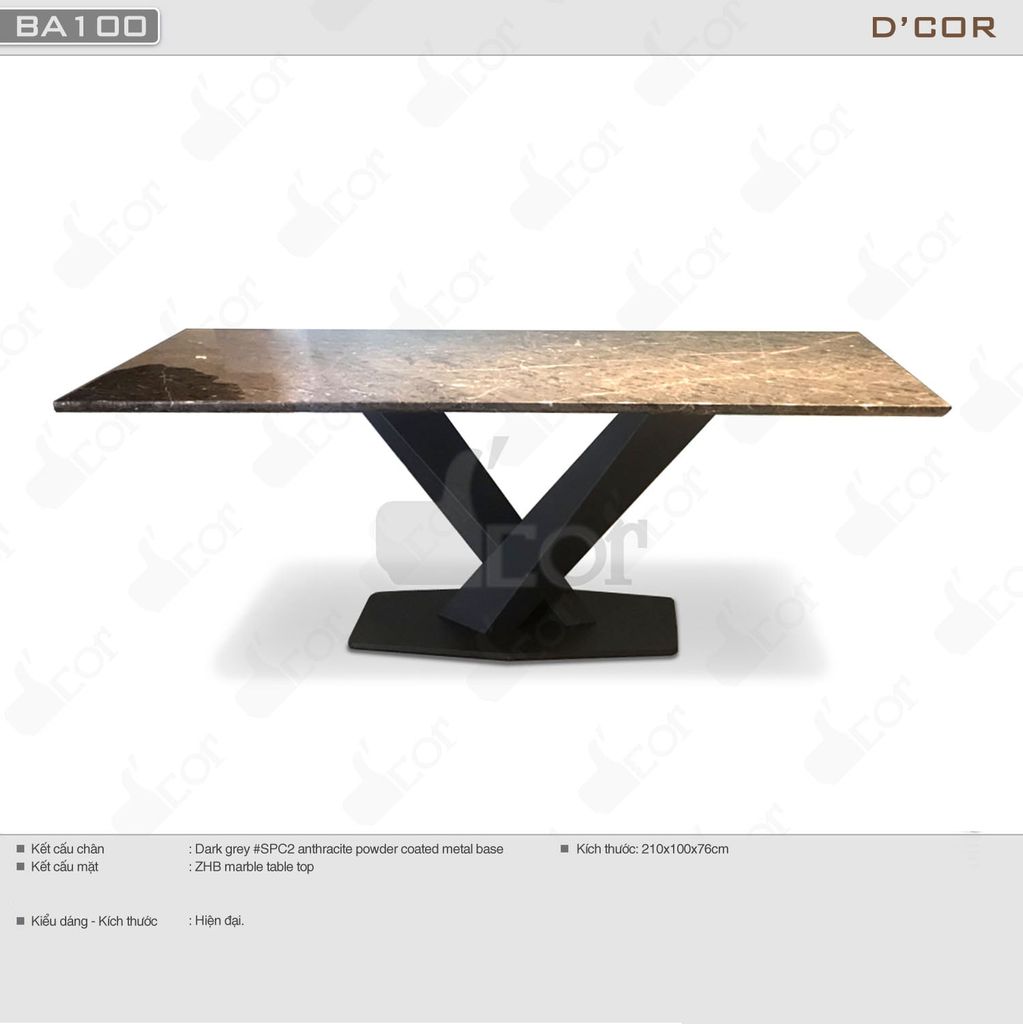 Bàn ăn mặt đá cẩm thạch - Mã: BA100