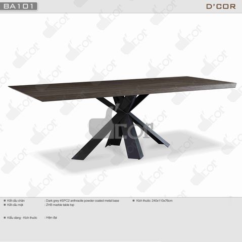  Bàn ăn mặt gỗ sồi cao cấp - Mã: BA101 