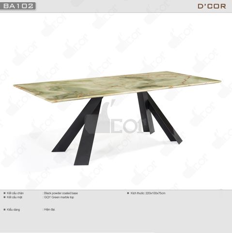  Bàn ăn mặt đá cẩm thạch xanh cao cấp - Mã: BA102 