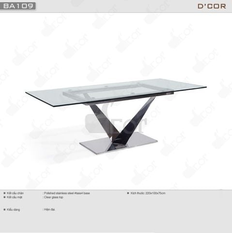  Bàn ăn mặt kính cao cấp - Mã: BA109 