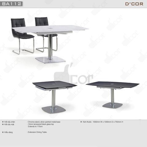  Bàn ăn tối với mặt bàn mở rộng cao cấp - Mã: BA112 