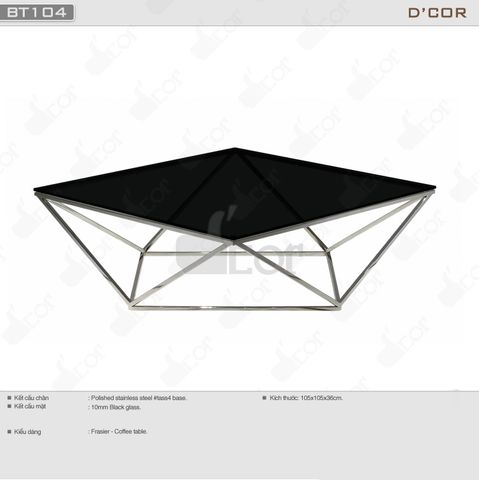  Bàn trà hình viên kim cương đen - Mã: BT104 