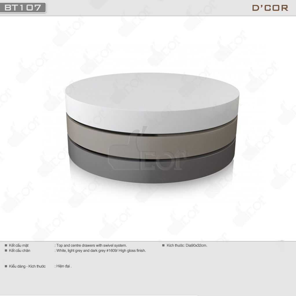 Bàn trà tròn thiết kế hiện đại - Mã: BT107