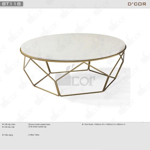 Bàn tròn cho phòng khách hiện đại - Mã: BT118 
