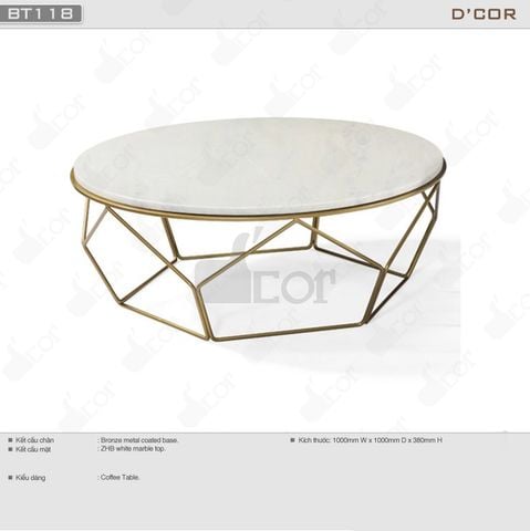  Bàn tròn cho phòng khách hiện đại - Mã: BT118 