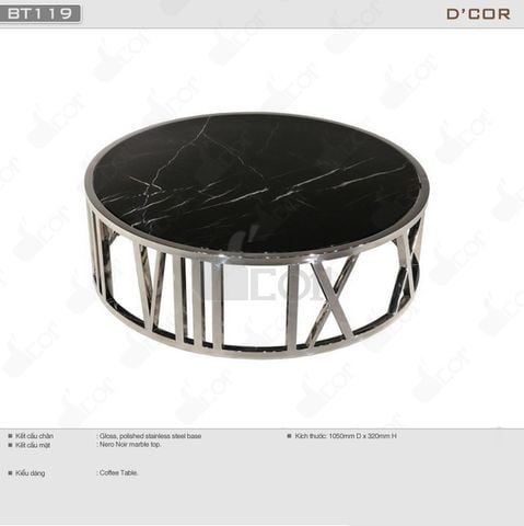  Ấn tượng với thiết kế bàn trà mặt đá đen - Mã: BT119 