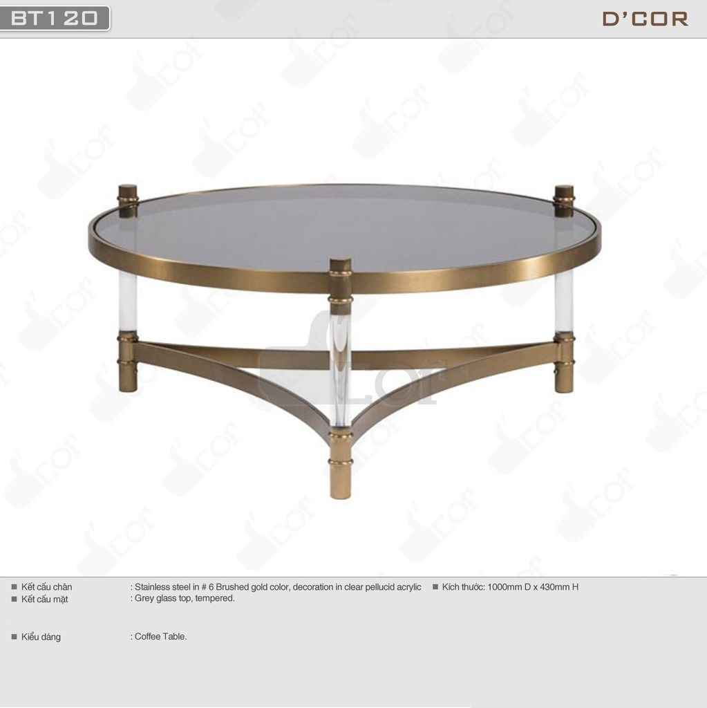 Cá tính trong thiết kế bàn trà phòng khách - Mã: BT120