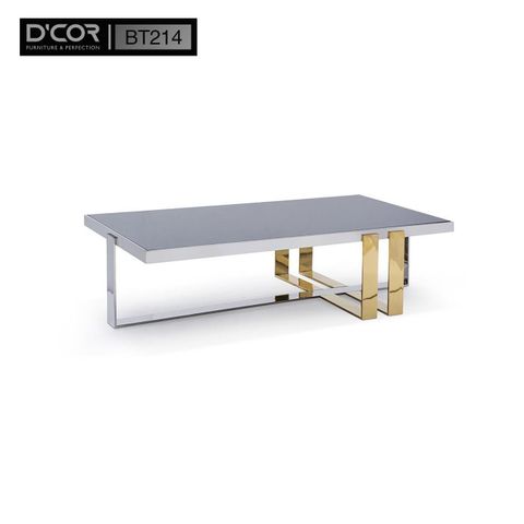  BT214 - Bàn mặt kính Temper, chân đá kim loại 