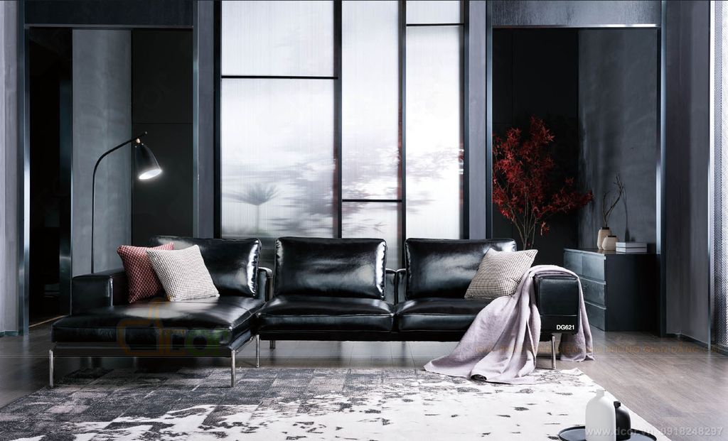 Đẹp mê mẩn với thiết kế sofa da cho phòng khách - Mã: DG621