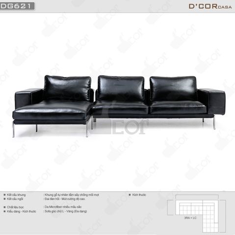  Đẹp mê mẩn với thiết kế sofa da cho phòng khách - Mã: DG621 