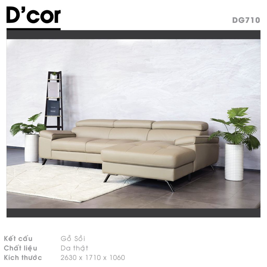 Sofa da Malaysia cho phòng khách -  Mã: DG710