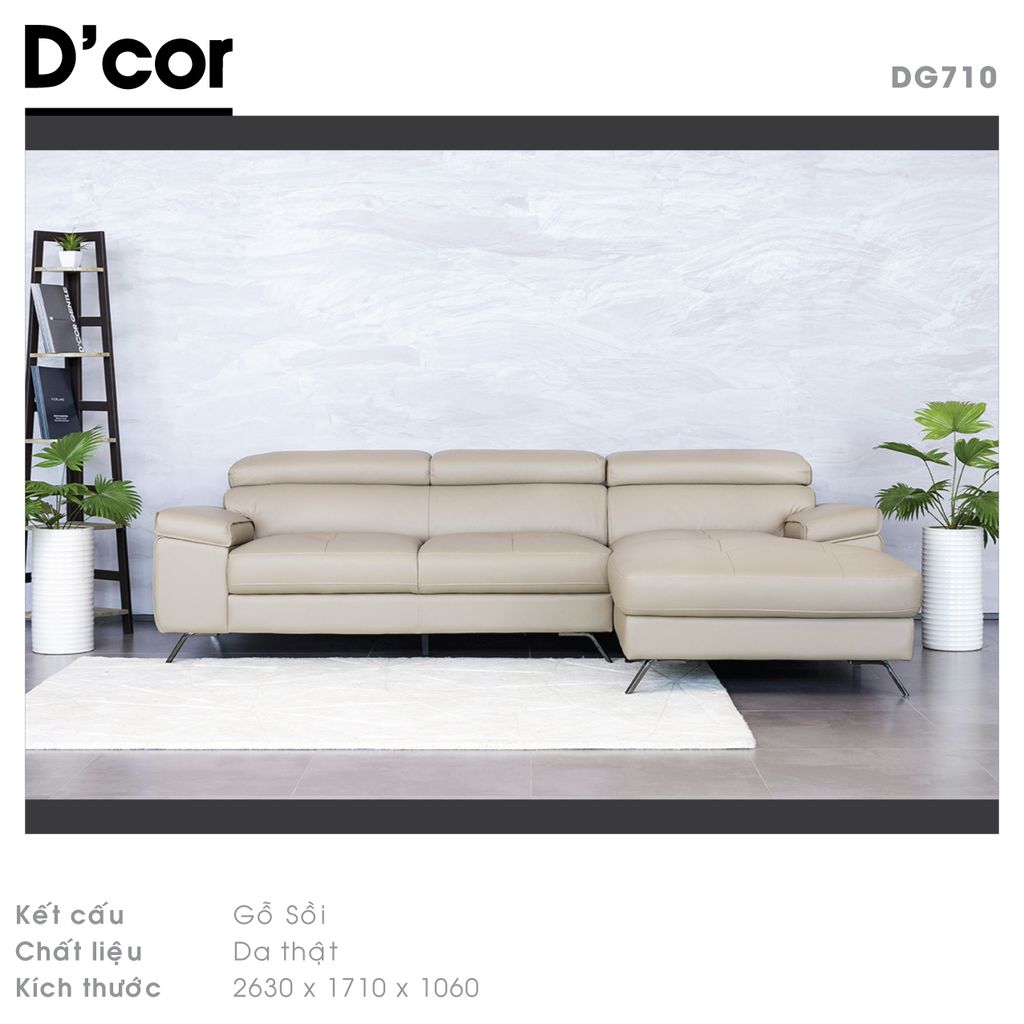 Sofa da Malaysia cho phòng khách -  Mã: DG710