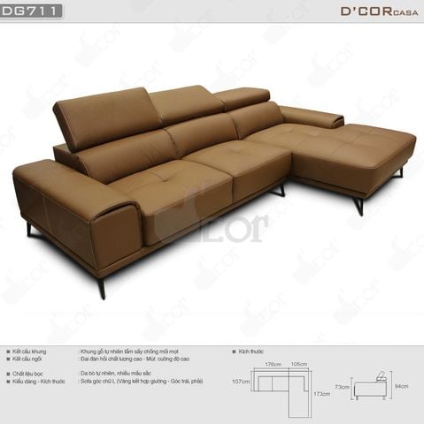  Sofa góc chữ L nhập khẩu Malaysia -  Mã: DG711 