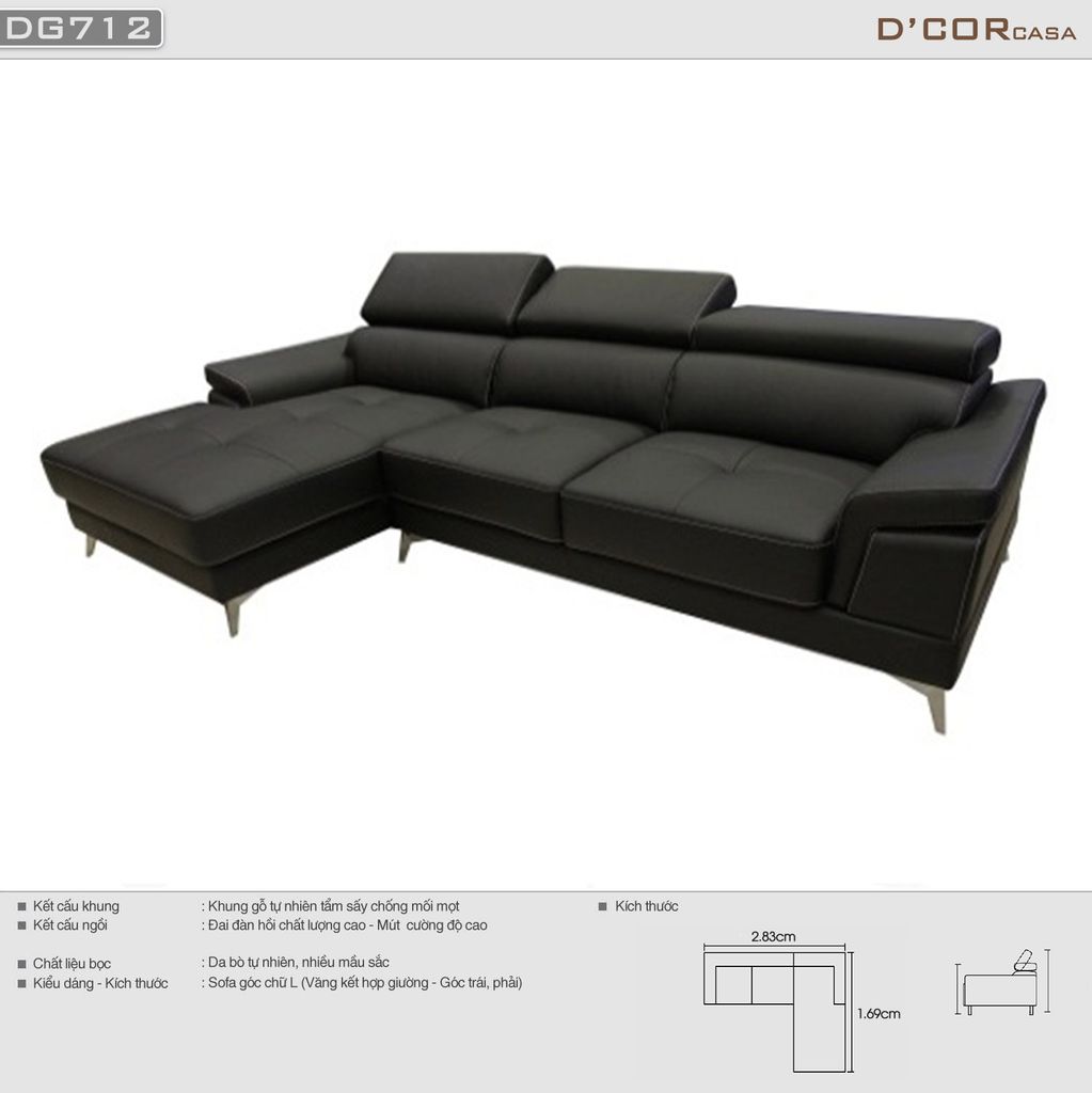 Sofa Malaysia hiện đại cho phòng khách - Mã: DG712
