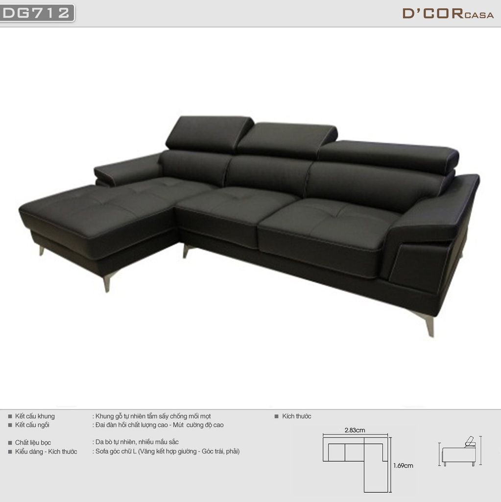 Sofa Malaysia hiện đại cho phòng khách - Mã: DG712