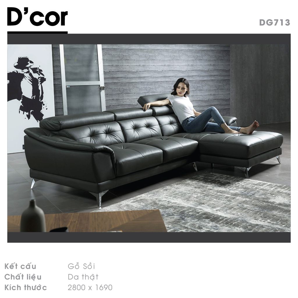 Nhẹ nhàng với thiết kế sofa da - Mã: DG713