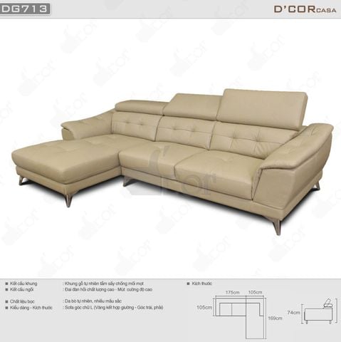  Nhẹ nhàng với thiết kế sofa da - Mã: DG713 