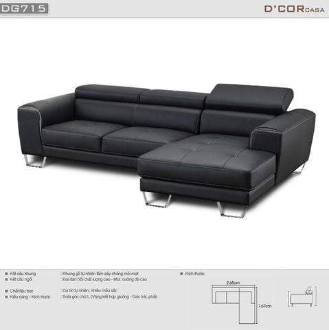  Thiết kế sofa da cho phòng khách hiện đại - Mã: DG715 