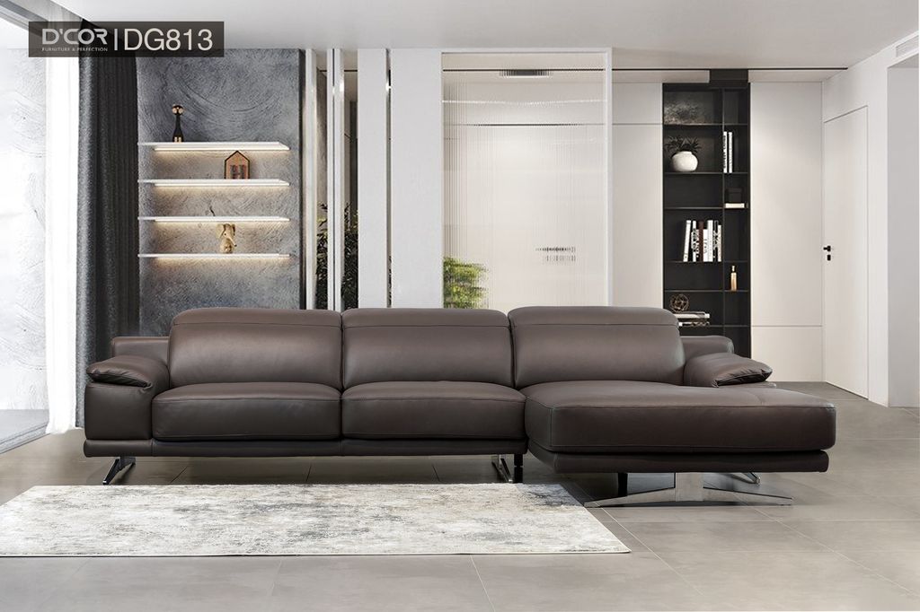 Sofa da góc cao cấp nhập khẩu Malaysia - Mã: DG813