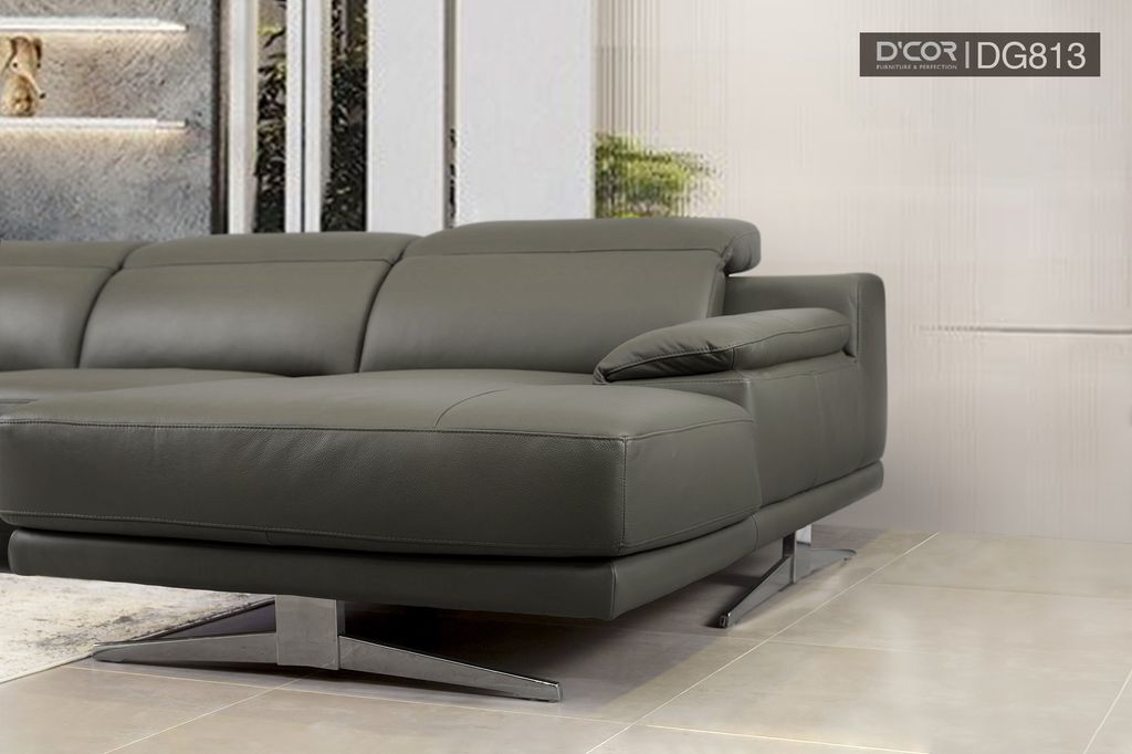 Sofa da góc cao cấp nhập khẩu Malaysia - Mã: DG813