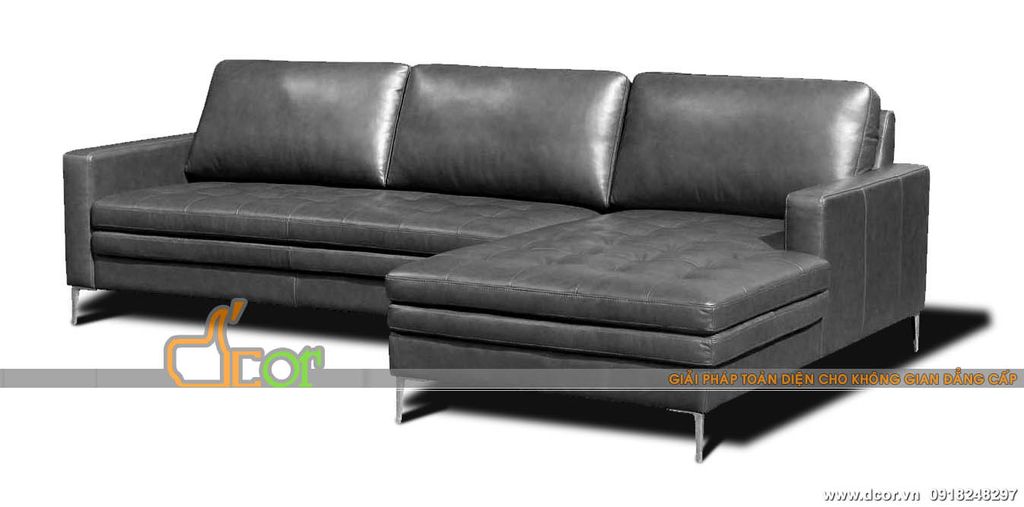 Bộ ghế sofa góc da bò tự nhiên, nhập khẩu Malaysia Mã: DG843