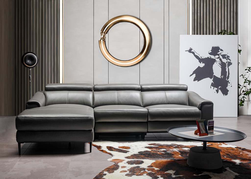 DG901 KUKA - Sofa góc da thật nhập khẩu
