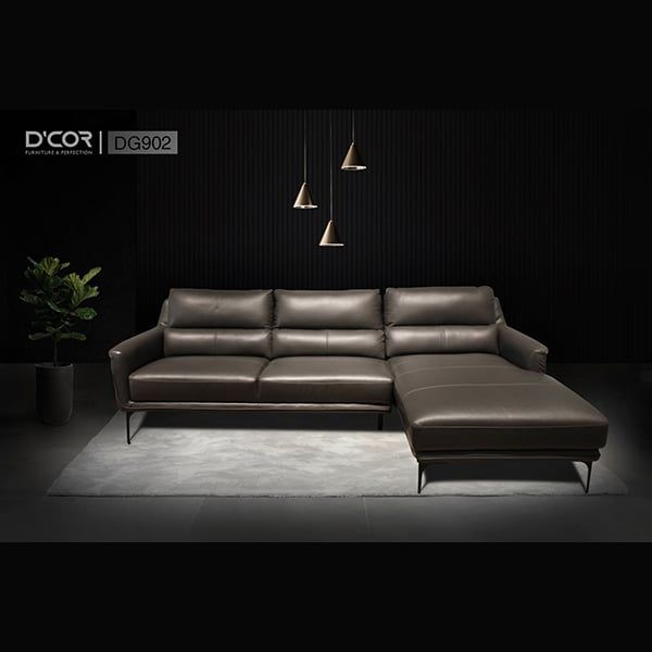 DG902 KUKA - Sofa góc da thật nhập khẩu