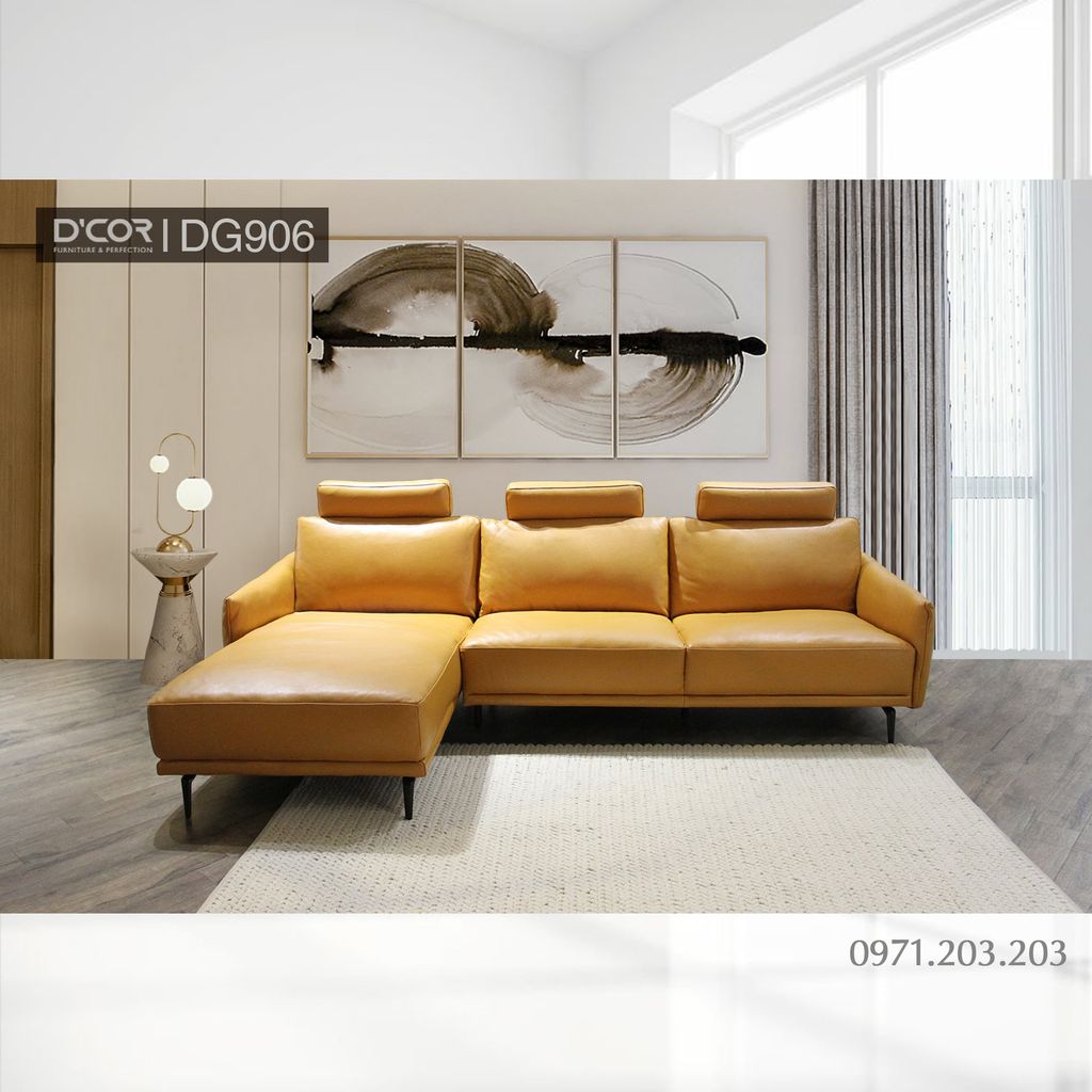 DG906 KUKA - Sofa da thật nhập khẩu