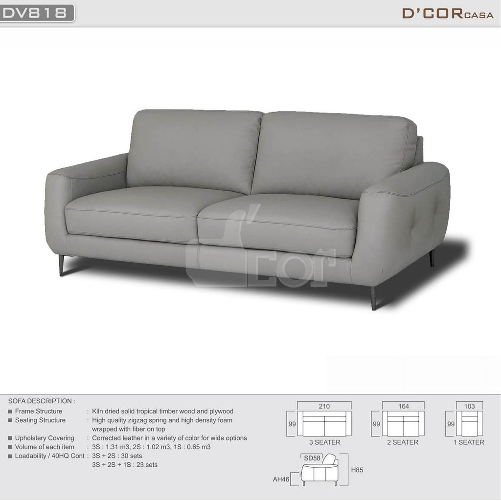 Đơn giản sang trọng với sofa da nhập khẩu - Mã: DV818